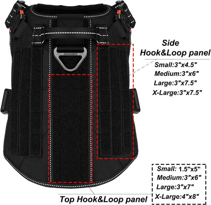 ICEFANG Tactical Dog Harness for Large Dogs,Reflective No Pull Dog Vest