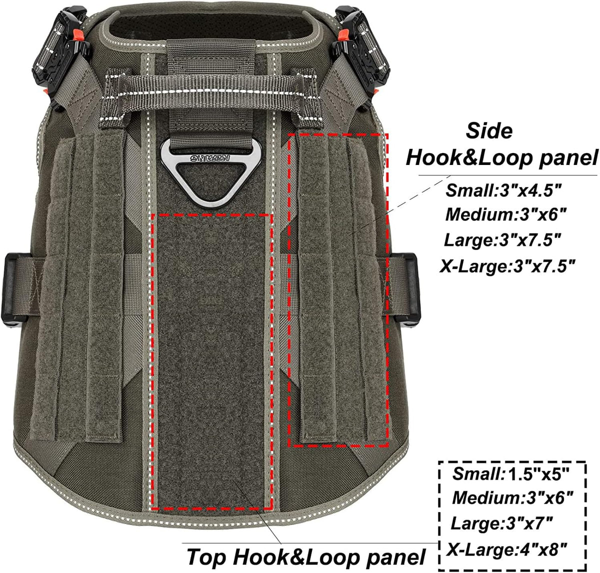 ICEFANG Tactical Dog Harness for Large Dogs,Reflective No Pull Dog Vest
