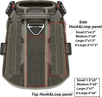 ICEFANG Tactical Dog Harness for Large Dogs,Reflective No Pull Dog Vest