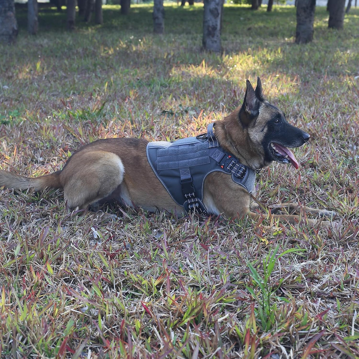 ICEFANG Tactical Dog Harness for Large Dogs,Reflective No Pull Dog Vest