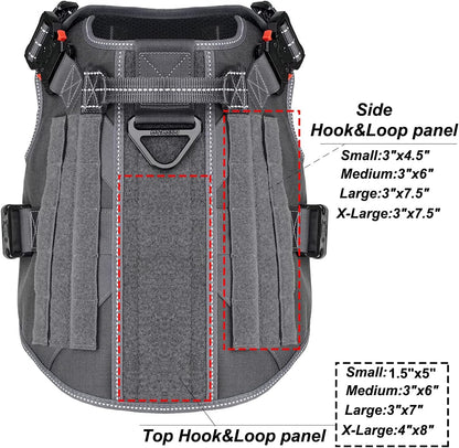 ICEFANG Tactical Dog Harness for Large Dogs,Reflective No Pull Dog Vest