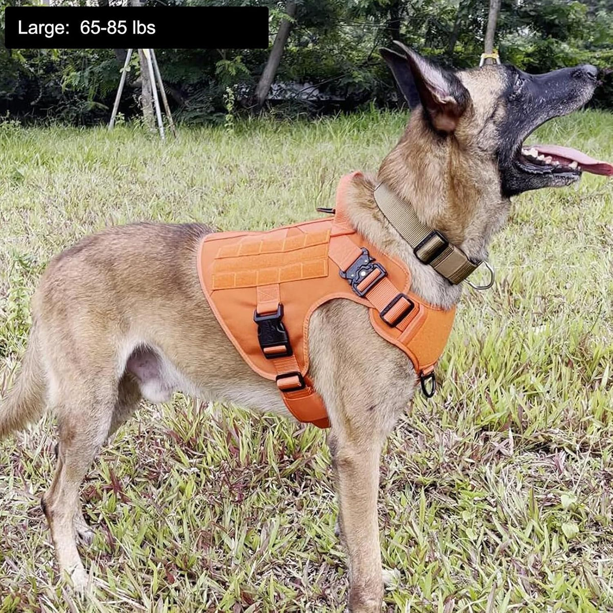 ICEFANG Tactical Dog Harness for Large Dogs,Reflective No Pull Dog Vest
