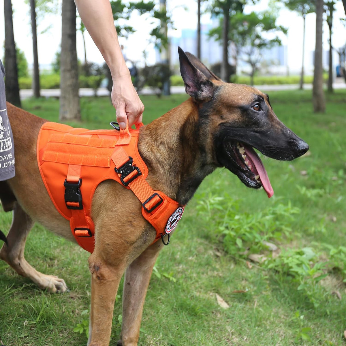 ICEFANG Tactical Dog Harness for Large Dogs,Reflective No Pull Dog Vest