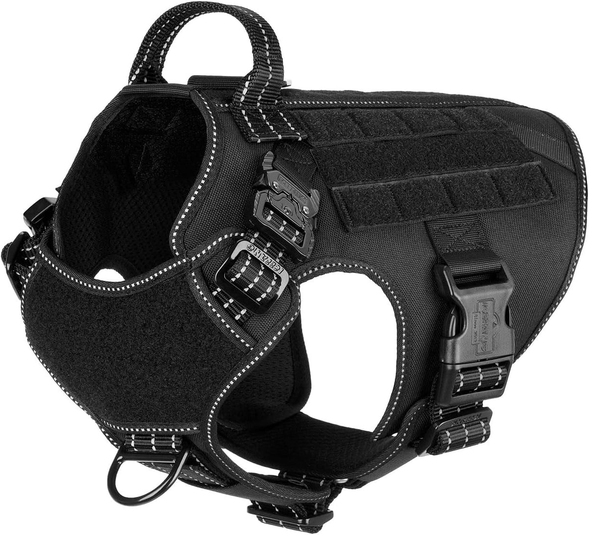 ICEFANG Tactical Dog Harness for Large Dogs,Reflective No Pull Dog Vest