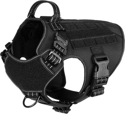 ICEFANG Tactical Dog Harness for Large Dogs,Reflective No Pull Dog Vest