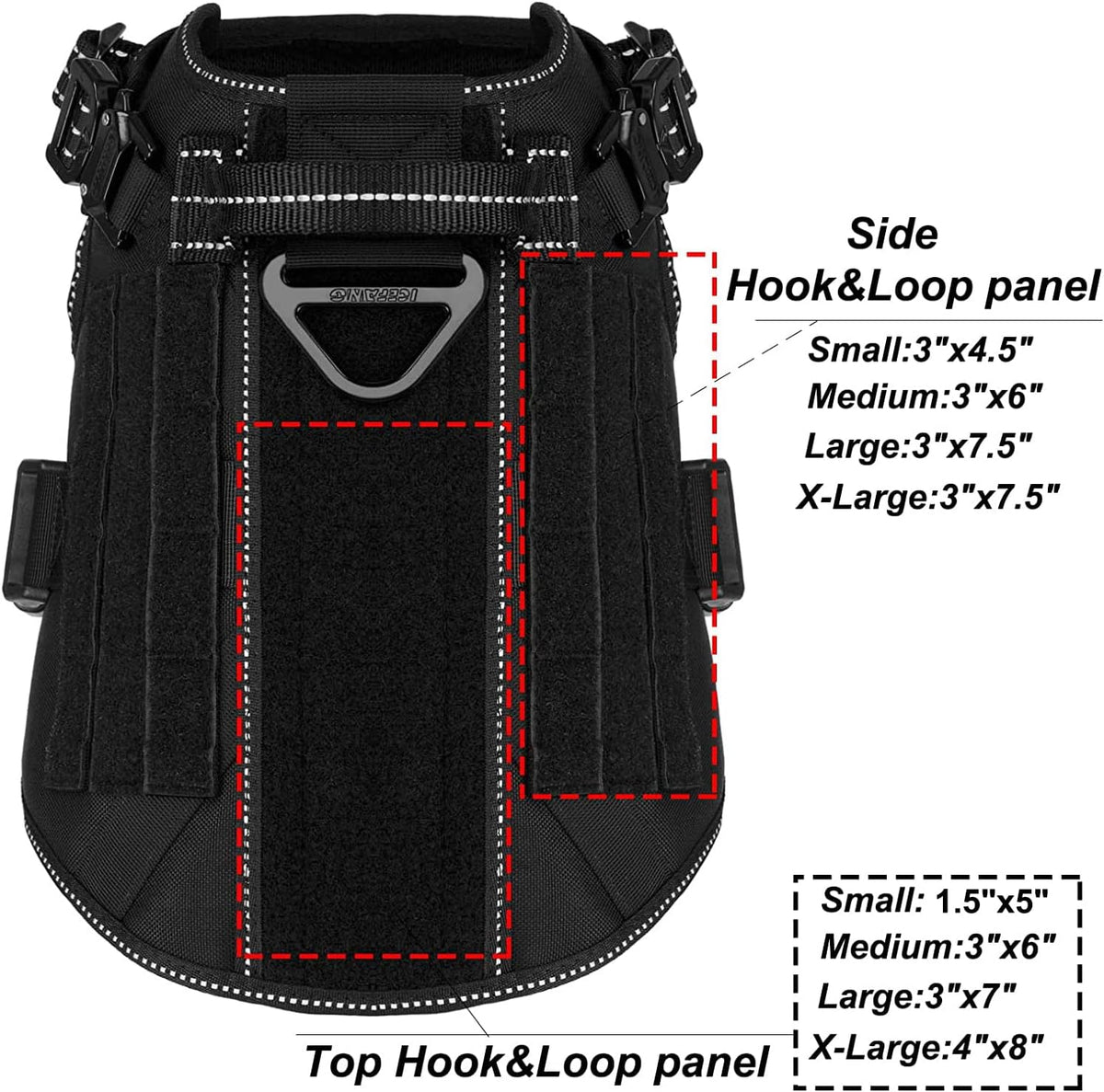 ICEFANG Tactical Dog Harness for Large Dogs,Reflective No Pull Dog Vest
