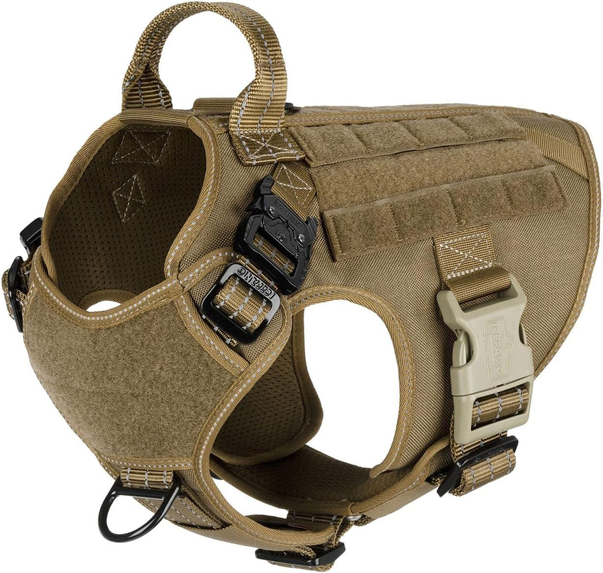 ICEFANG Tactical Dog Harness for Large Dogs,Reflective No Pull Dog Vest