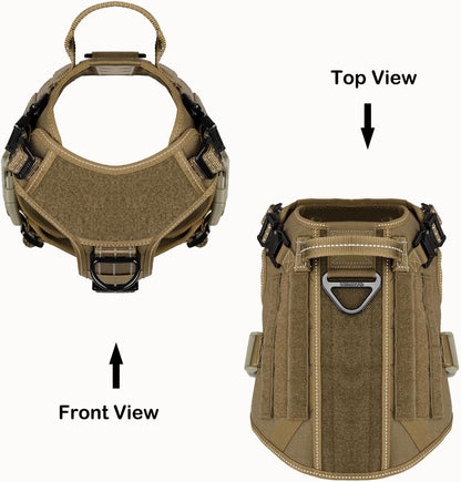 ICEFANG Tactical Dog Harness for Large Dogs,Reflective No Pull Dog Vest