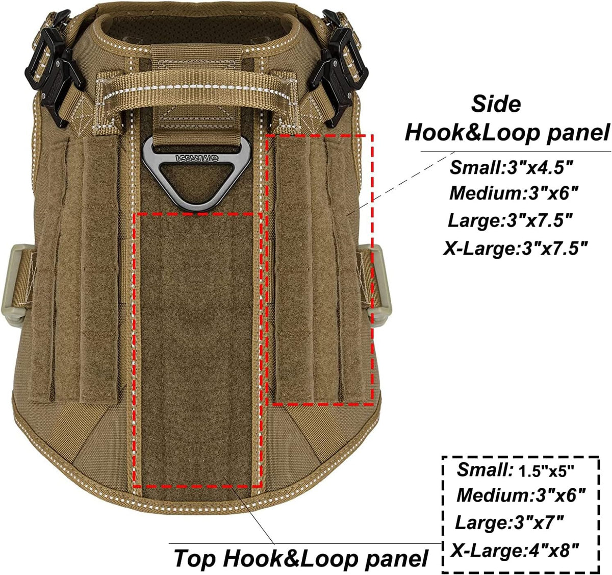 ICEFANG Tactical Dog Harness for Large Dogs,Reflective No Pull Dog Vest