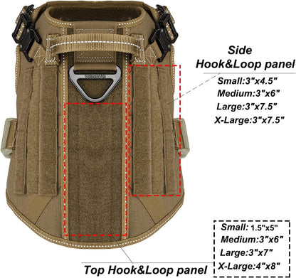 ICEFANG Tactical Dog Harness for Large Dogs,Reflective No Pull Dog Vest