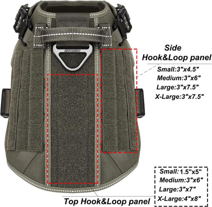 ICEFANG Tactical Dog Harness for Large Dogs,Reflective No Pull Dog Vest