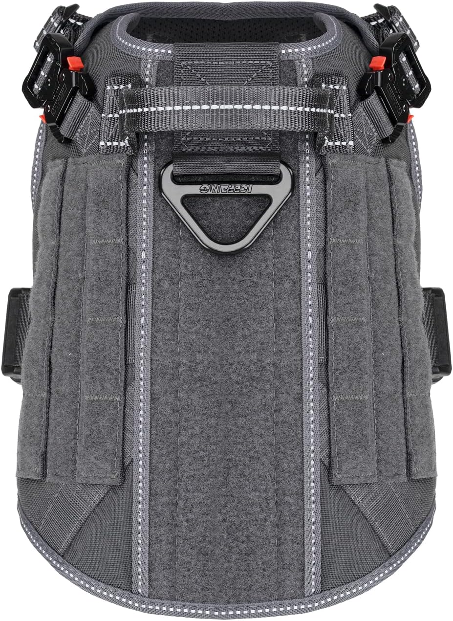 ICEFANG Tactical Dog Harness for Large Dogs,Reflective No Pull Dog Vest