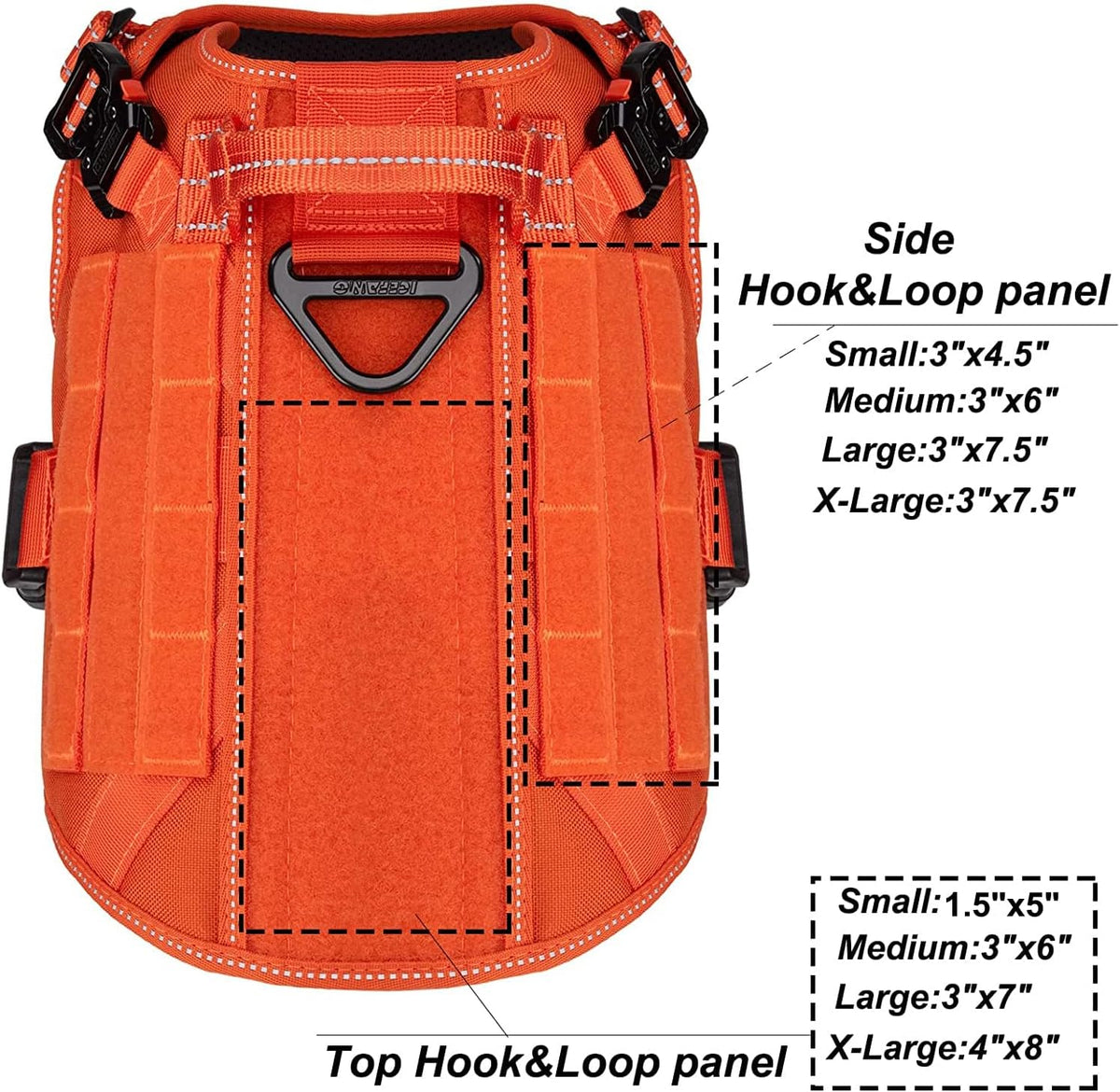 ICEFANG Tactical Dog Harness for Large Dogs,Reflective No Pull Dog Vest