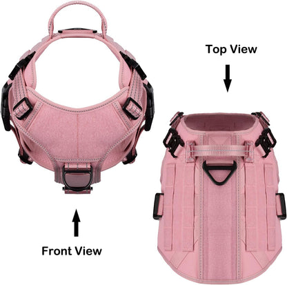 ICEFANG Tactical Dog Harness for Large Dogs,Reflective No Pull Dog Vest