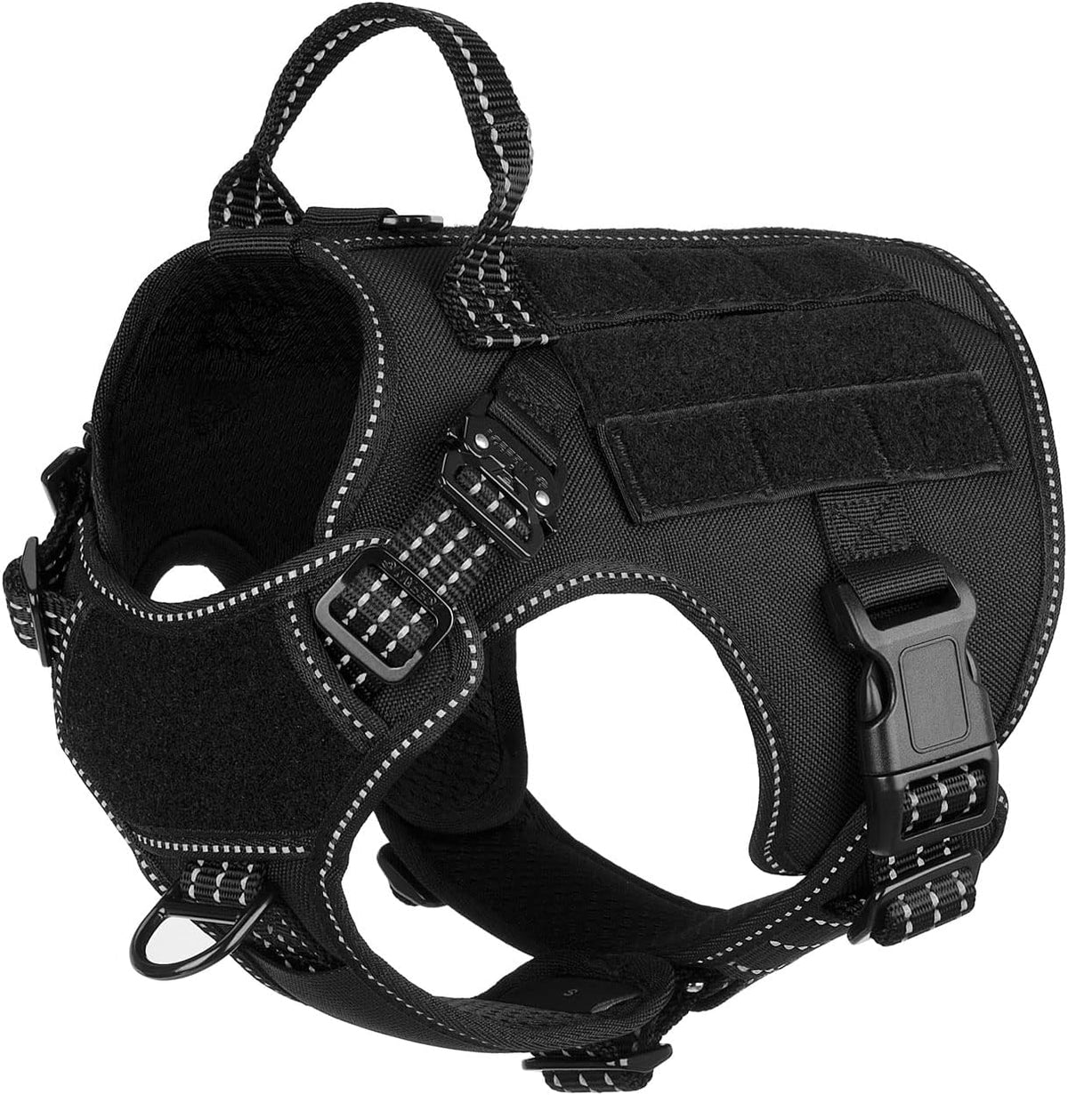 ICEFANG Tactical Dog Harness for Large Dogs,Reflective No Pull Dog Vest
