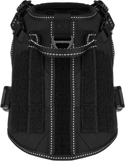 ICEFANG Tactical Dog Harness for Large Dogs,Reflective No Pull Dog Vest