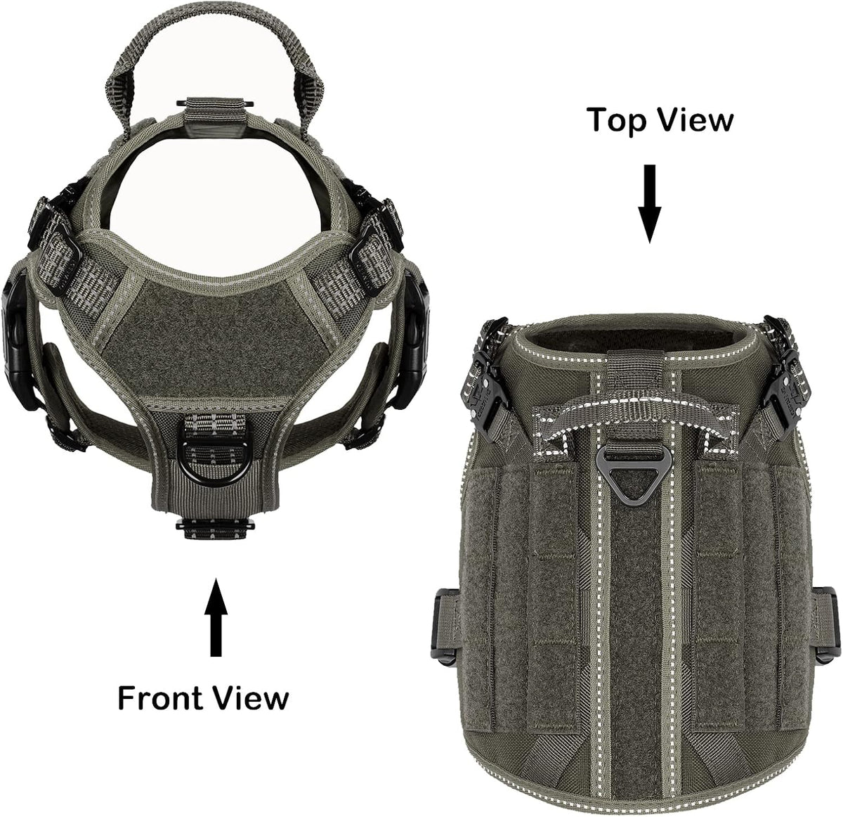 ICEFANG Tactical Dog Harness for Large Dogs,Reflective No Pull Dog Vest