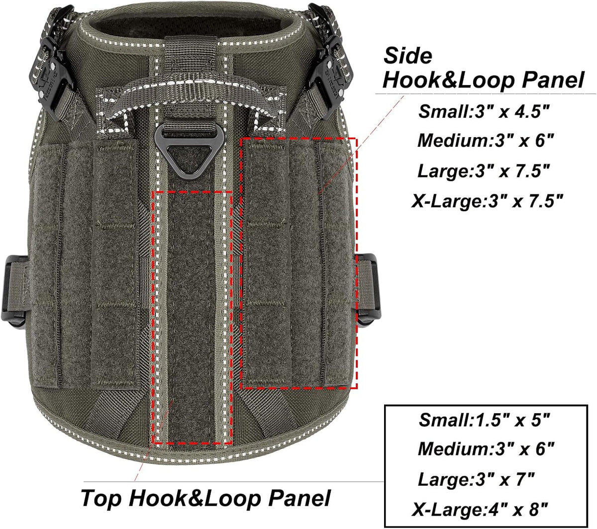 ICEFANG Tactical Dog Harness for Large Dogs,Reflective No Pull Dog Vest