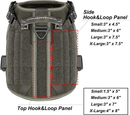 ICEFANG Tactical Dog Harness for Large Dogs,Reflective No Pull Dog Vest