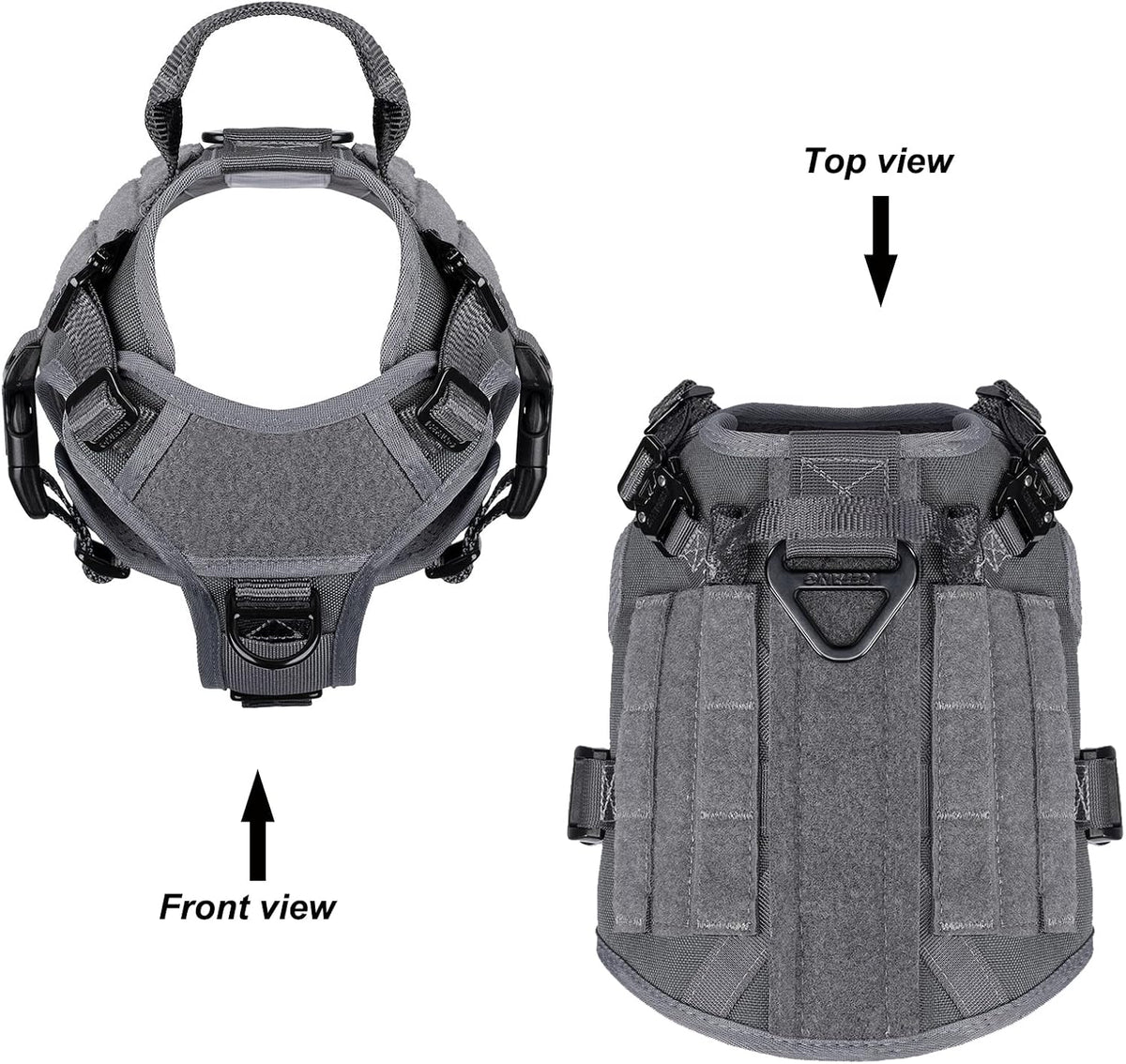 ICEFANG Tactical Dog Harness for Large Dogs,Reflective No Pull Dog Vest