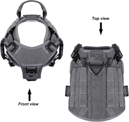 ICEFANG Tactical Dog Harness for Large Dogs,Reflective No Pull Dog Vest