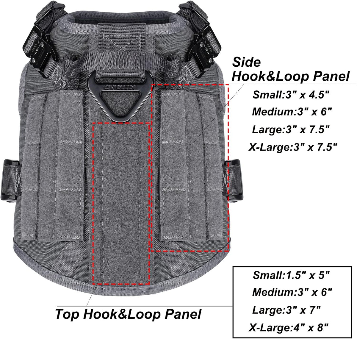 ICEFANG Tactical Dog Harness for Large Dogs,Reflective No Pull Dog Vest