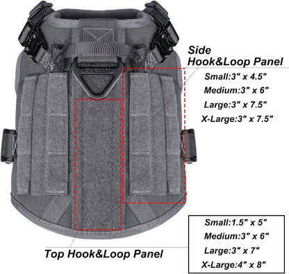 ICEFANG Tactical Dog Harness for Large Dogs,Reflective No Pull Dog Vest
