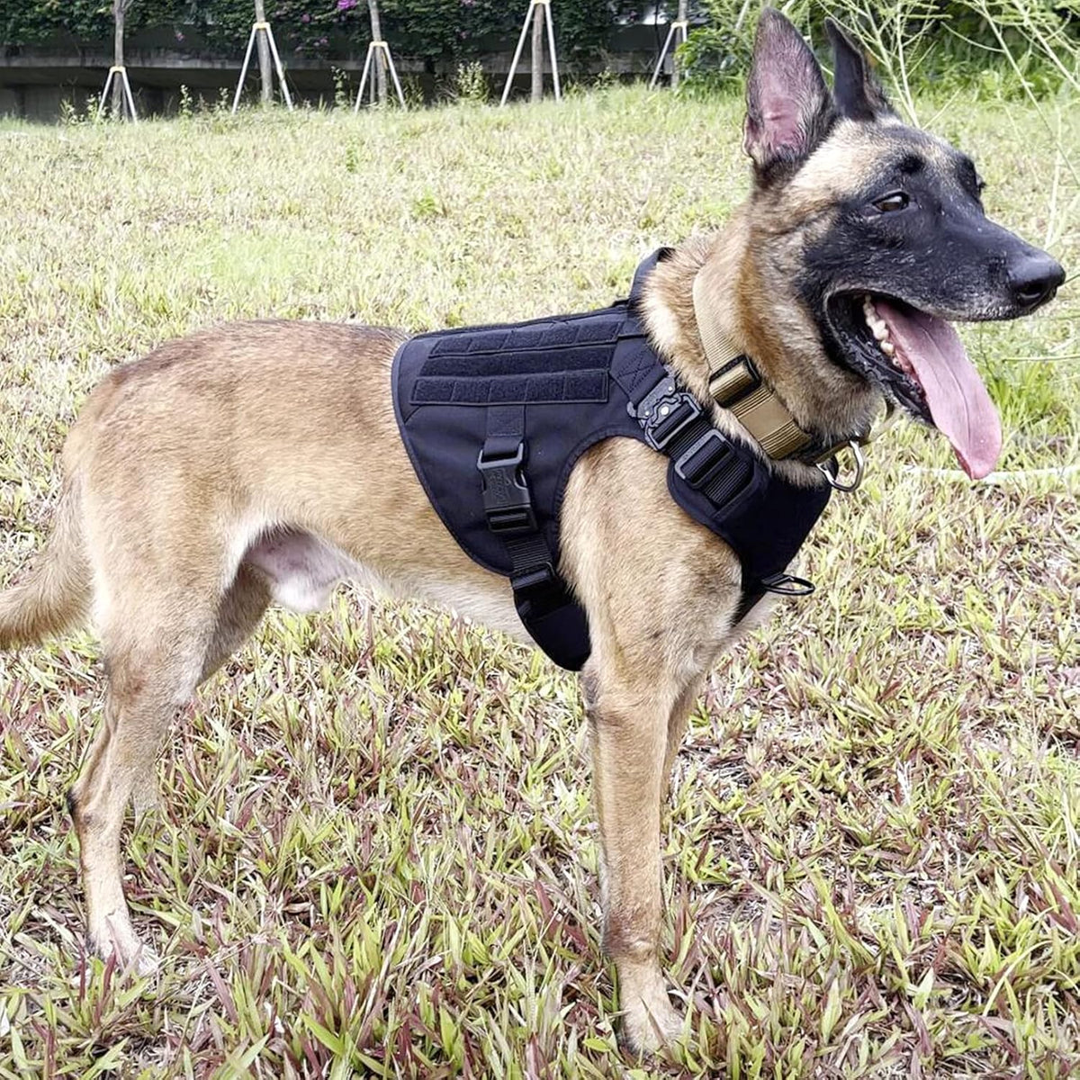 ICEFANG Tactical Dog Harness for Large Dogs,Reflective No Pull Dog Vest