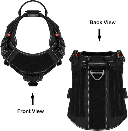 ICEFANG Tactical Dog Harness for Large Dogs,Reflective No Pull Dog Vest