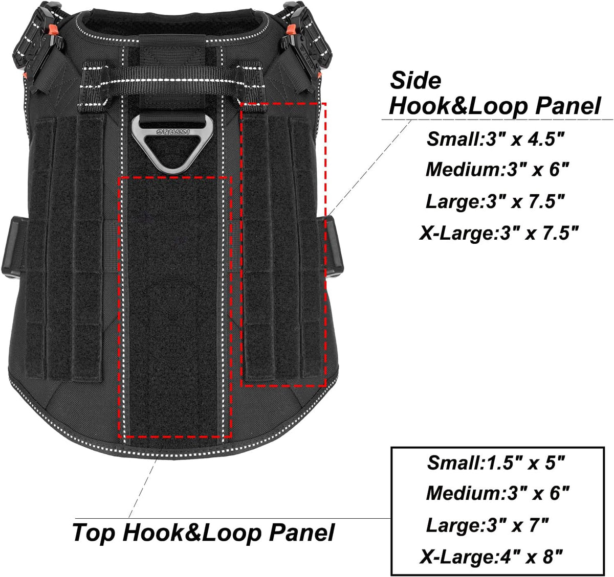 ICEFANG Tactical Dog Harness for Large Dogs,Reflective No Pull Dog Vest