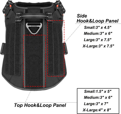 ICEFANG Tactical Dog Harness for Large Dogs,Reflective No Pull Dog Vest