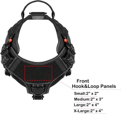 ICEFANG Tactical Dog Harness for Large Dogs,Reflective No Pull Dog Vest