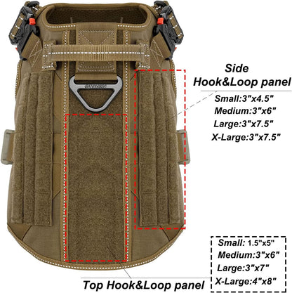 ICEFANG Tactical Dog Harness for Large Dogs,Reflective No Pull Dog Vest