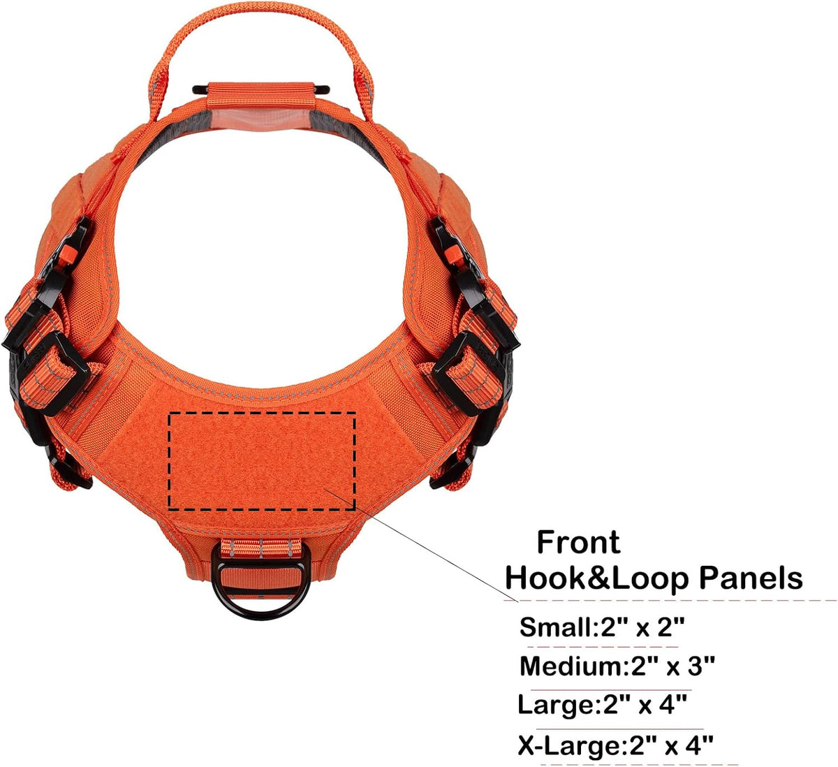 ICEFANG Tactical Dog Harness for Large Dogs,Reflective No Pull Dog Vest