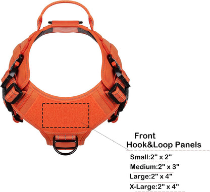 ICEFANG Tactical Dog Harness for Large Dogs,Reflective No Pull Dog Vest