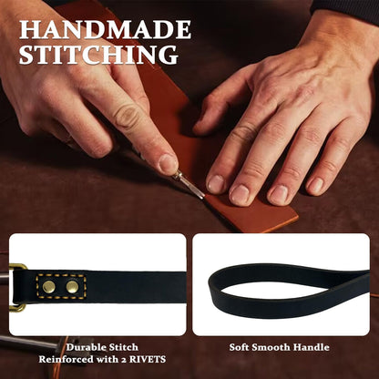 Leather Dog Leash 6 ft x 1/2 inch Heavy Duty Genuine Leather Dog Training Leash Soft and Strong Leather Leash for Small and Medium Dogs Brown