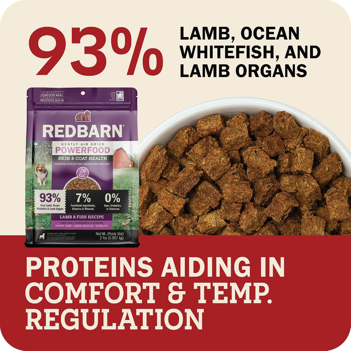 Air Dried Powerfood High Protein Beef Recipe, Made in USA, 2 lb