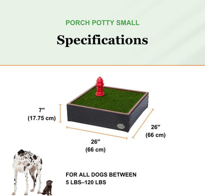 Porch Potty Standard Dog Grass Pad - Indoor Dog Potty with Artificial Grass & Self-Draining Tray - Reusable Dog Potty for Apartments & Balconies