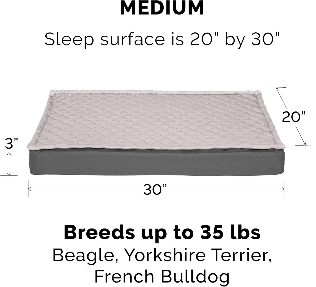 Replacement Dog Bed Cover Water-Resistant Indoor/Outdoor Logo Print Oxford Polycanvas Mattress, Washable - Deep Lagoon, Medium