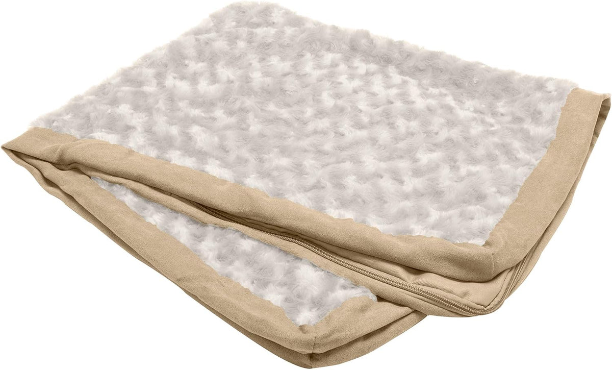 Replacement Dog Bed Cover Water-Resistant Indoor/Outdoor Logo Print Oxford Polycanvas Mattress, Washable - Deep Lagoon, Medium