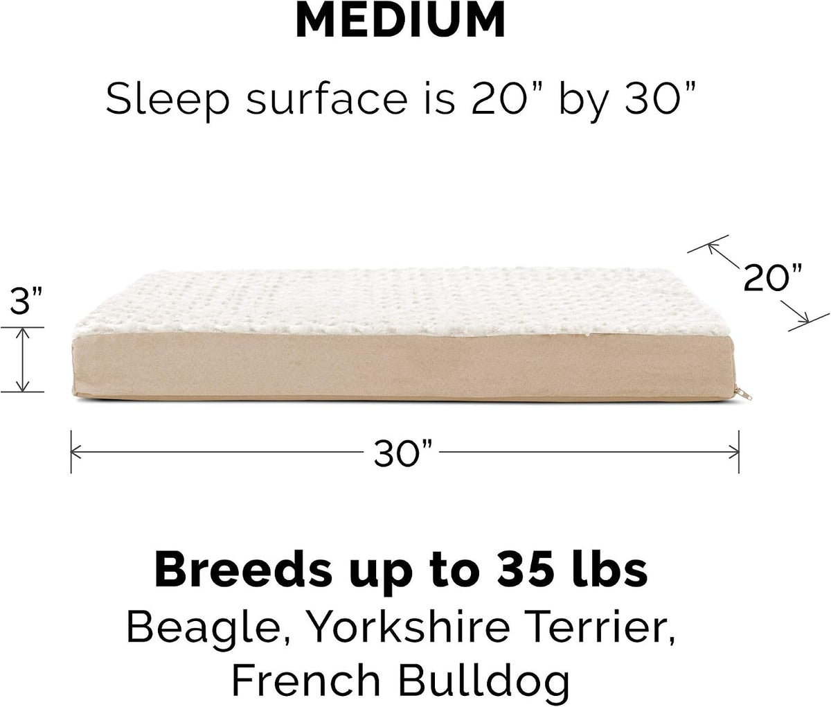 Replacement Dog Bed Cover Water-Resistant Indoor/Outdoor Logo Print Oxford Polycanvas Mattress, Washable - Deep Lagoon, Medium