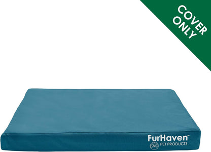 Replacement Dog Bed Cover Water-Resistant Indoor/Outdoor Logo Print Oxford Polycanvas Mattress, Washable - Deep Lagoon, Medium