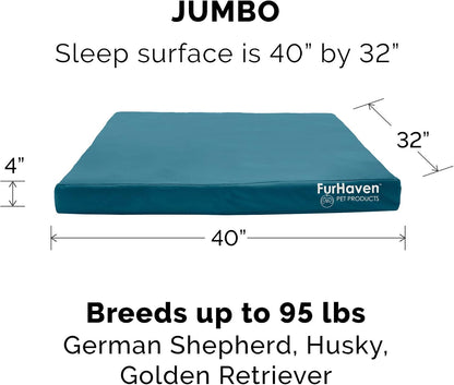 Replacement Dog Bed Cover Water-Resistant Indoor/Outdoor Logo Print Oxford Polycanvas Mattress, Washable - Deep Lagoon, Medium