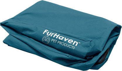 Replacement Dog Bed Cover Water-Resistant Indoor/Outdoor Logo Print Oxford Polycanvas Mattress, Washable - Deep Lagoon, Medium