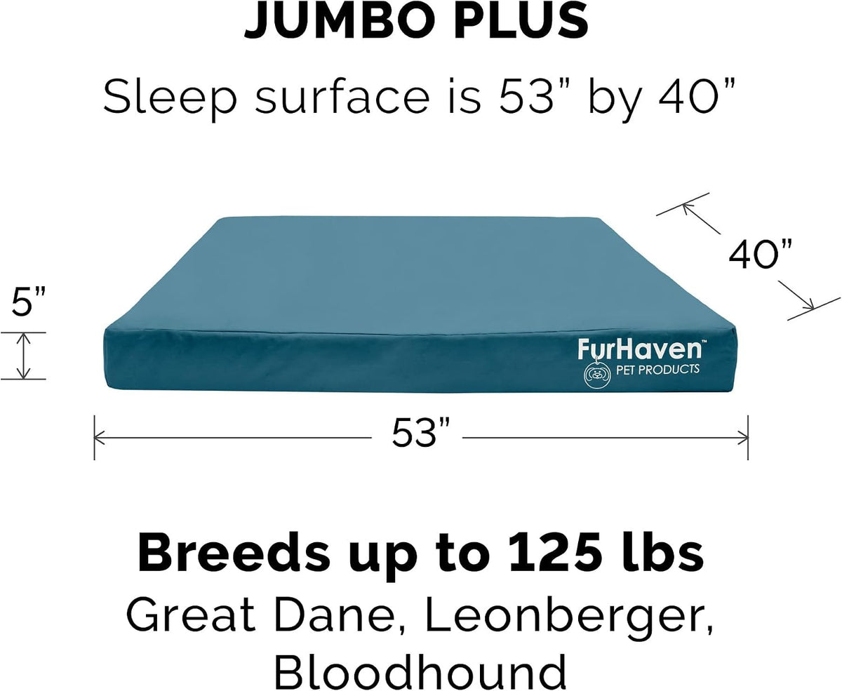 Replacement Dog Bed Cover Water-Resistant Indoor/Outdoor Logo Print Oxford Polycanvas Mattress, Washable - Deep Lagoon, Medium