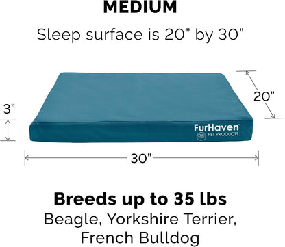 Replacement Dog Bed Cover Water-Resistant Indoor/Outdoor Logo Print Oxford Polycanvas Mattress, Washable - Deep Lagoon, Medium
