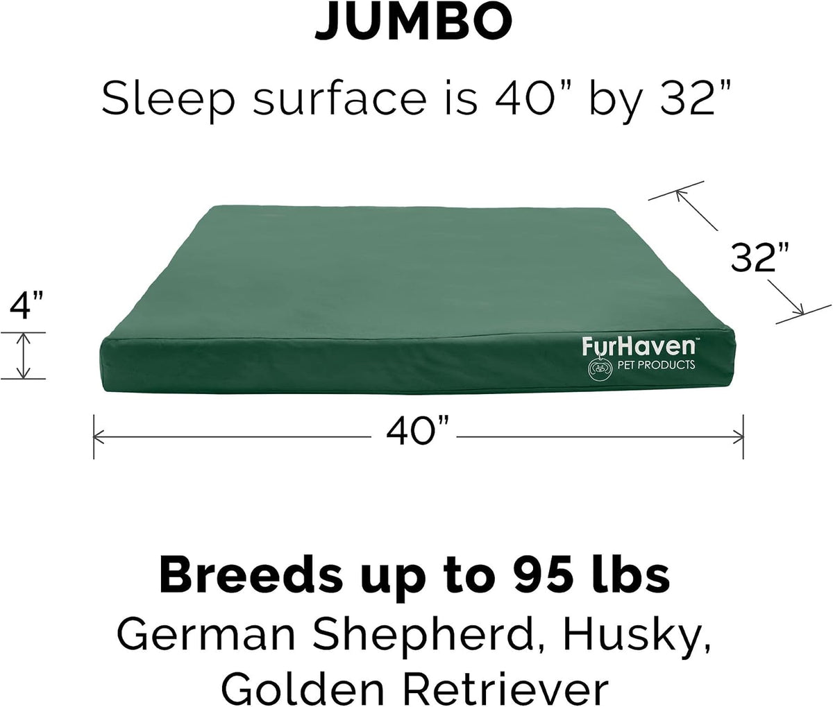 Replacement Dog Bed Cover Water-Resistant Indoor/Outdoor Logo Print Oxford Polycanvas Mattress, Washable - Deep Lagoon, Medium