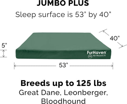 Replacement Dog Bed Cover Water-Resistant Indoor/Outdoor Logo Print Oxford Polycanvas Mattress, Washable - Deep Lagoon, Medium