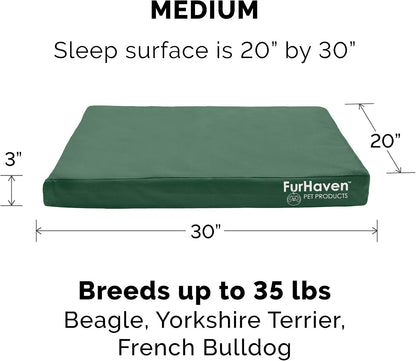 Replacement Dog Bed Cover Water-Resistant Indoor/Outdoor Logo Print Oxford Polycanvas Mattress, Washable - Deep Lagoon, Medium