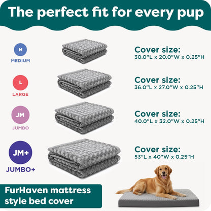 Replacement Dog Bed Cover Water-Resistant Indoor/Outdoor Logo Print Oxford Polycanvas Mattress, Washable - Deep Lagoon, Medium